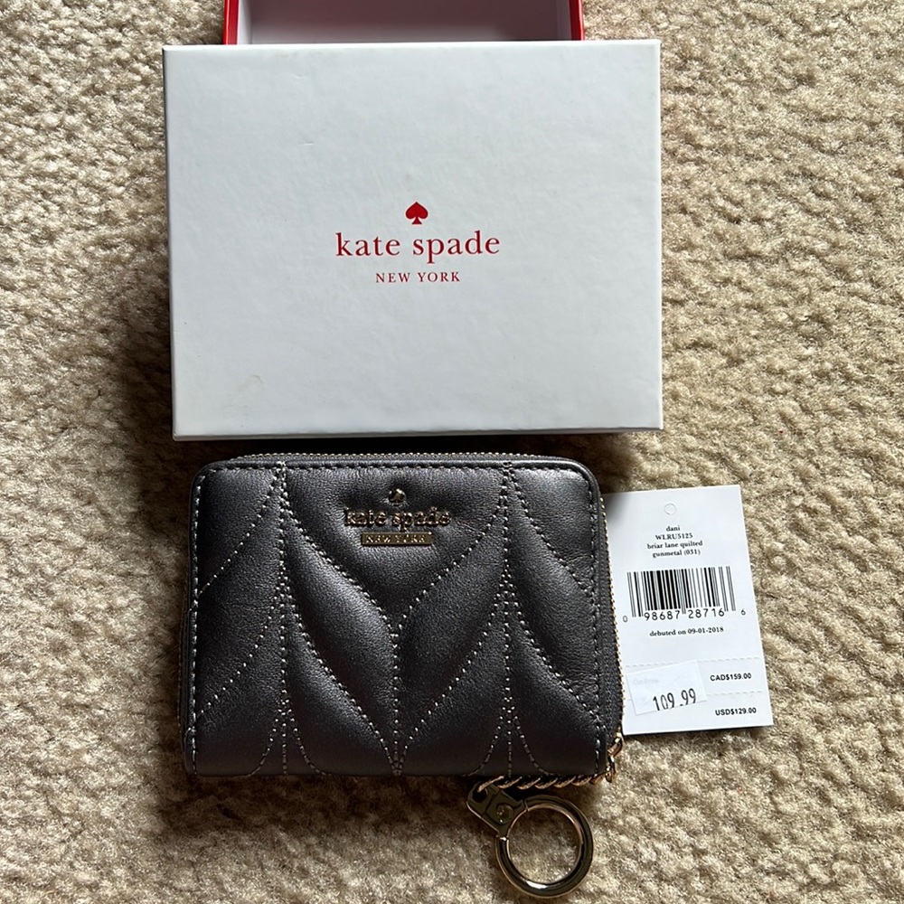 NWT Kate Spade Briar Lane Quilted Dani - Gunmetal